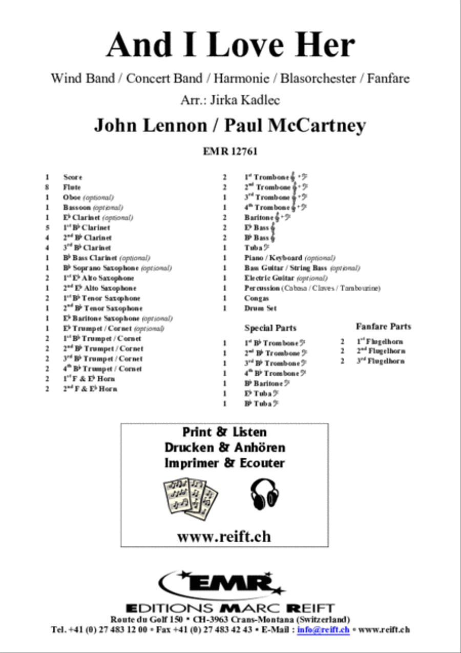 And I Love Her Concert Band scores gallery preview page 2