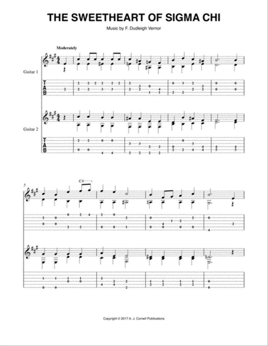 The Sweetheart of Sigma Chi Acoustic Guitar scores gallery preview page 1