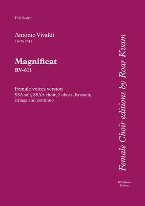 Book cover for Vivaldi: Magnificat in G minor RV611, (SSA soli, SSAA choir) - Score Only