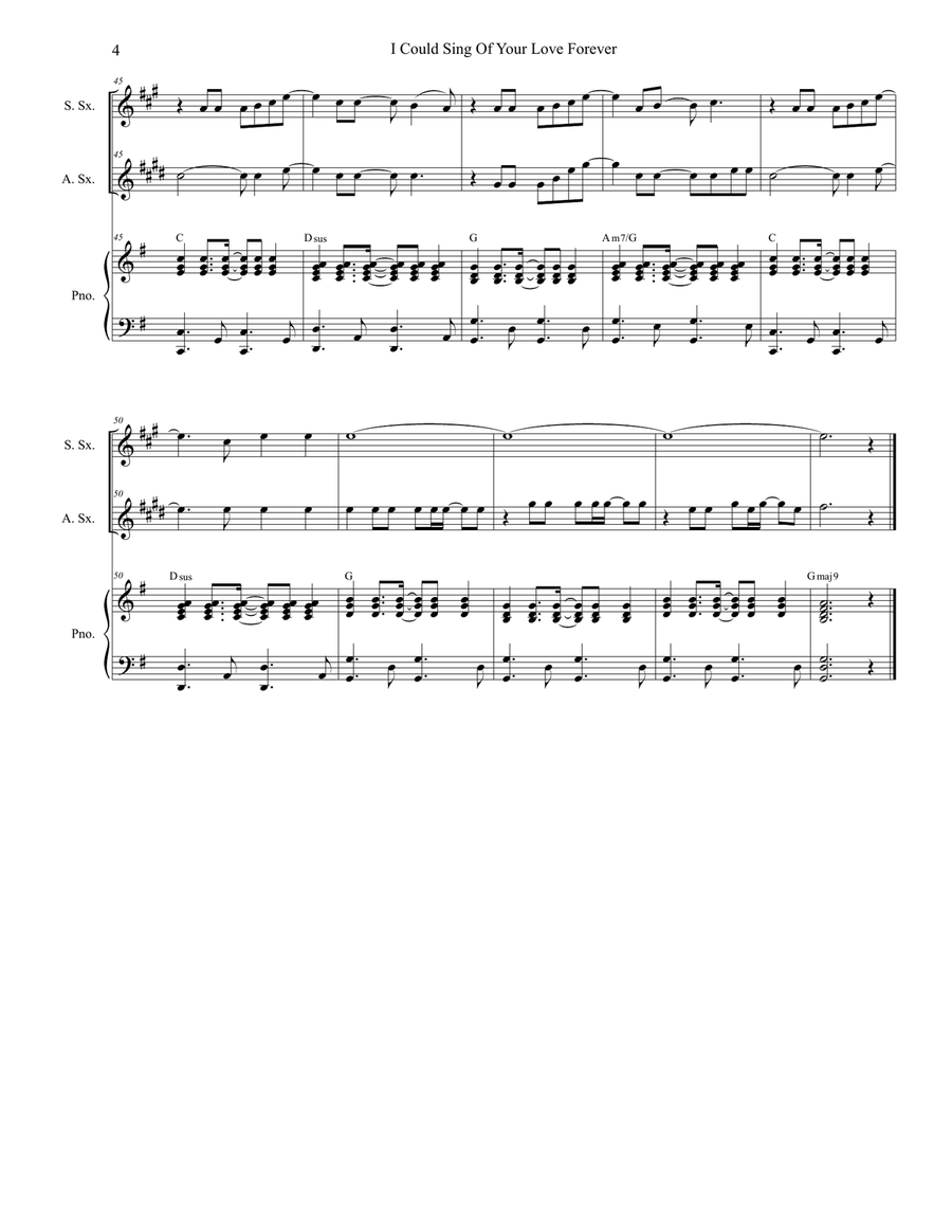 I Could Sing Of Your Love Forever Woodwind Duet scores gallery preview page 4