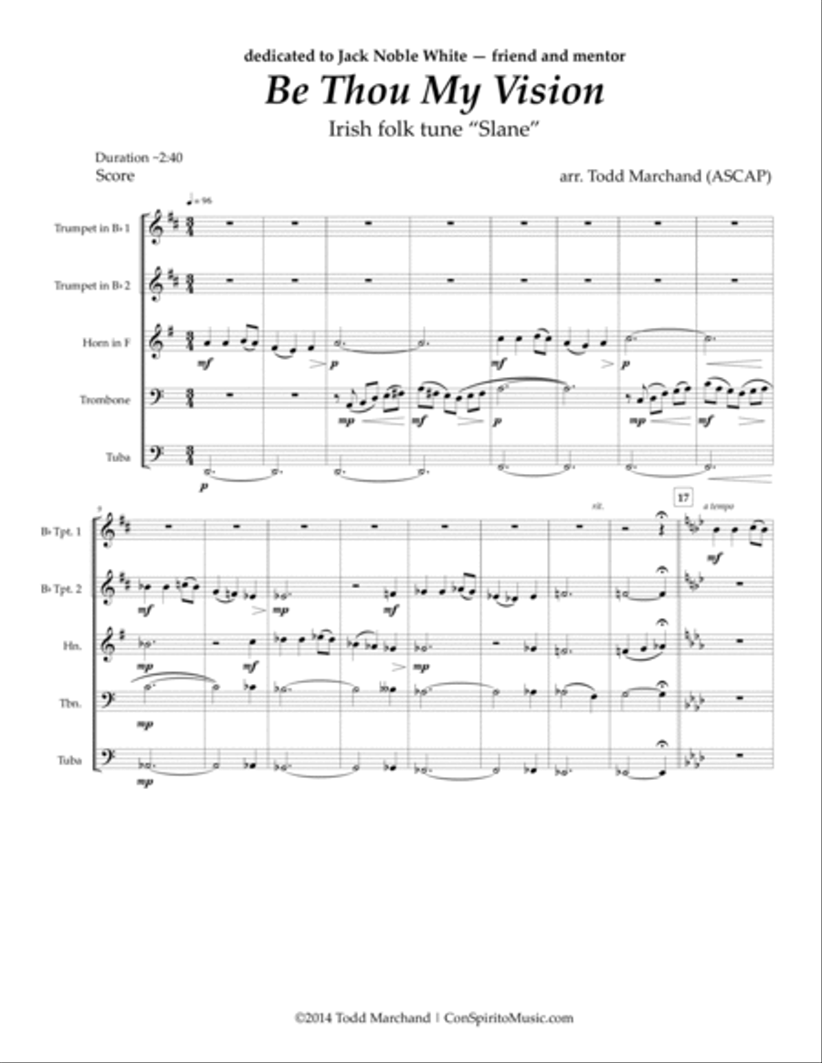Be Thou My Vision (Slane) - brass quintet Brass Quintet scores gallery preview page 2