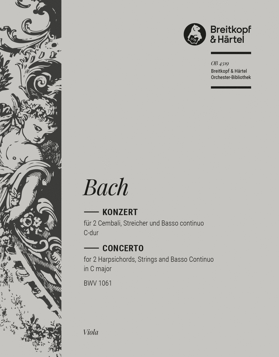 Harpsichord Concerto in C major BWV 1061 Orchestra scores gallery preview page 1