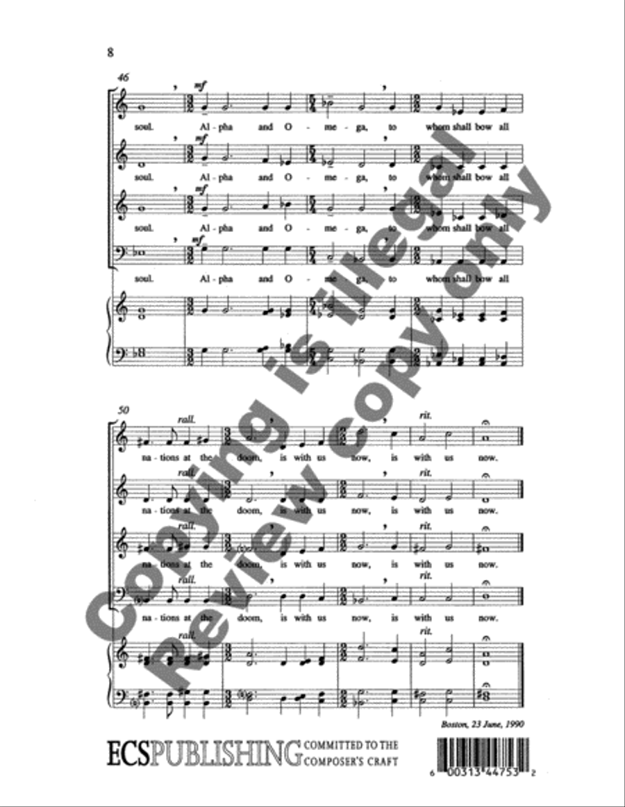 Draw Nigh, and Take the Body of the Lord 4-Part scores gallery preview page 6