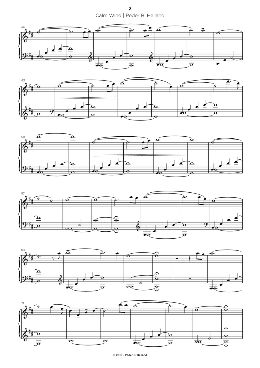 Calm Wind Easy Piano scores gallery preview page 2