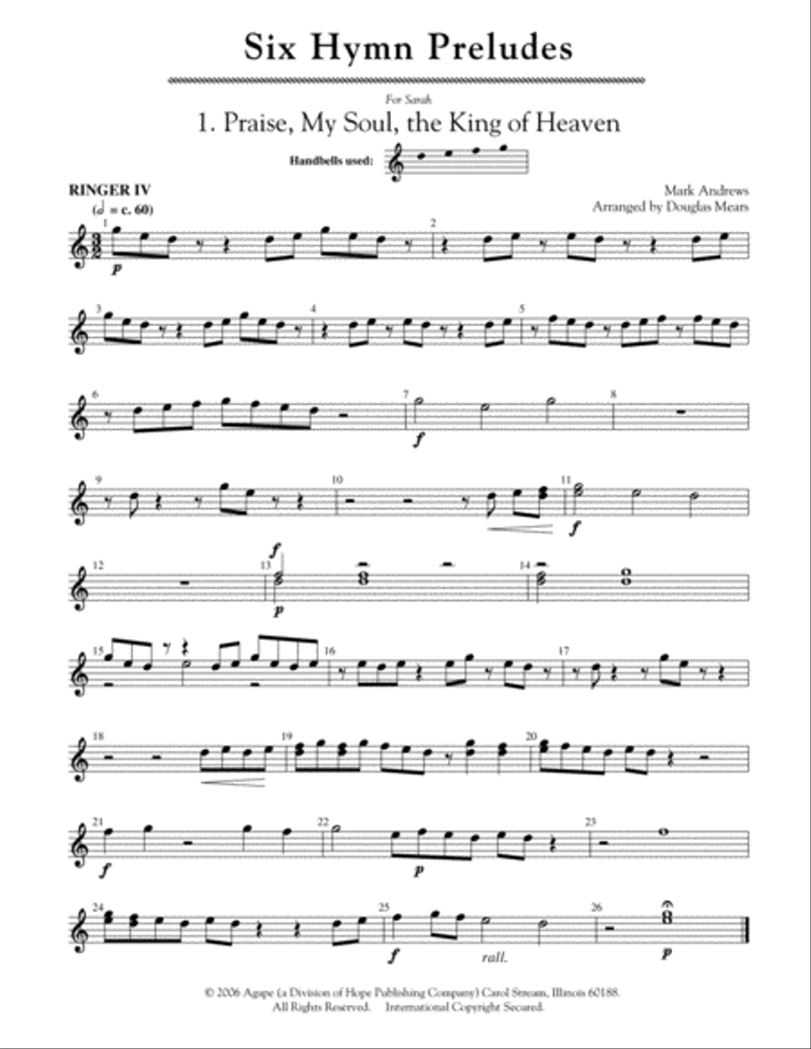 Six Hymn Preludes Six Hymn Preludes Small Ensemble scores gallery preview page 2