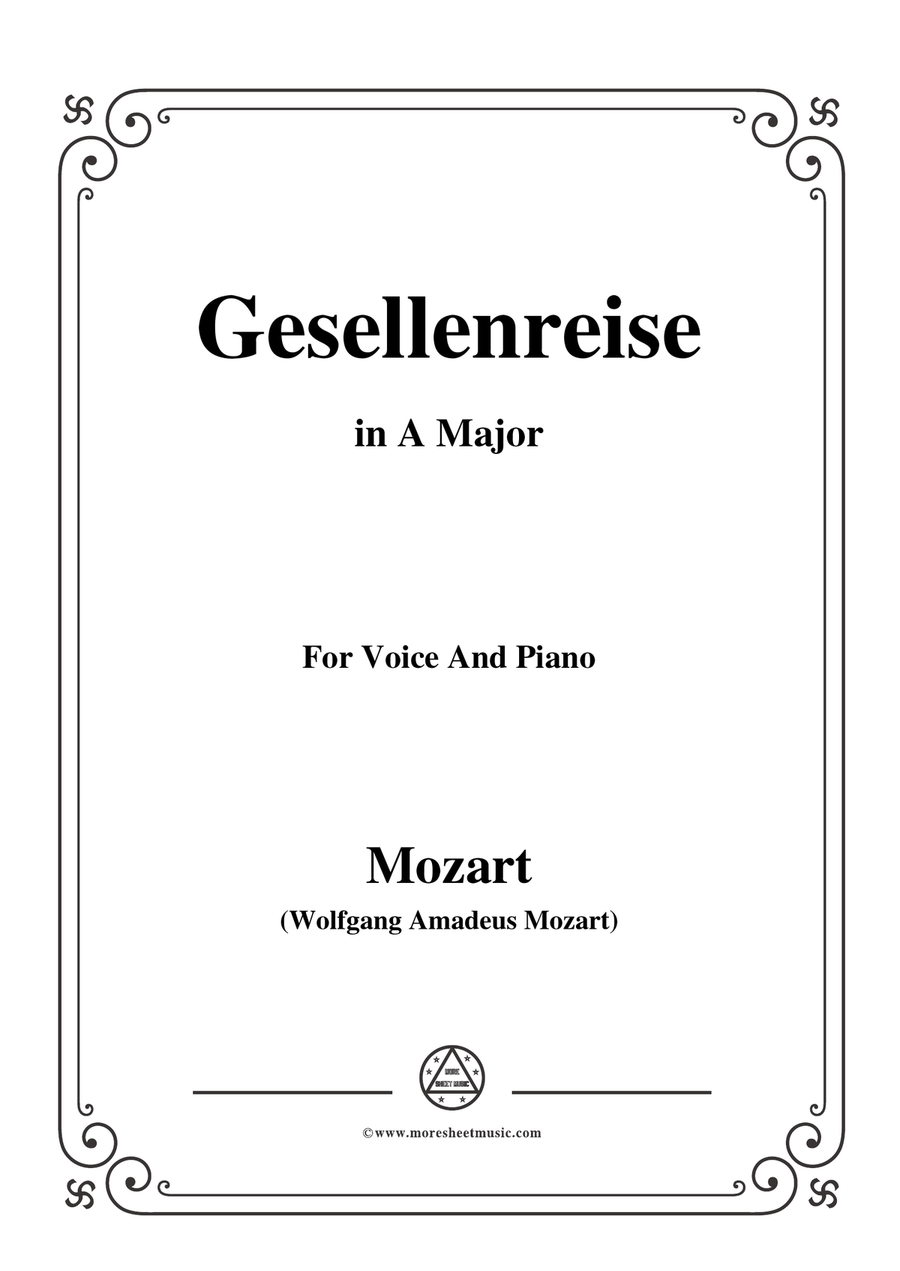 Mozart-Gesellenreise,in A Major,for Voice and Piano