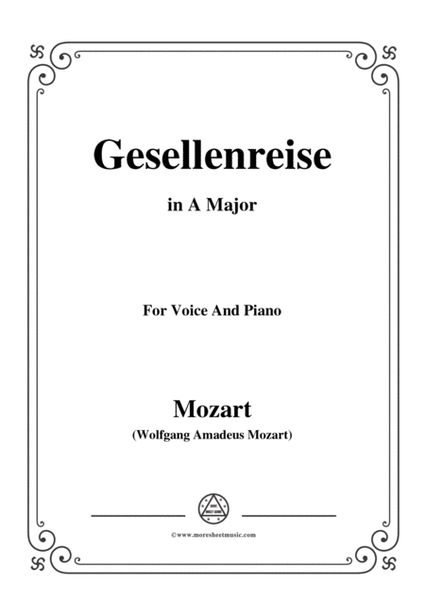 Mozart-Gesellenreise,in A Major,for Voice and Piano image number null