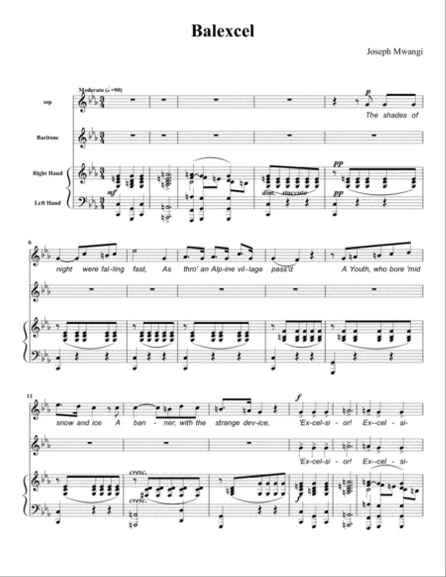 Balexcel Piano, Vocal, Guitar scores gallery preview page 1