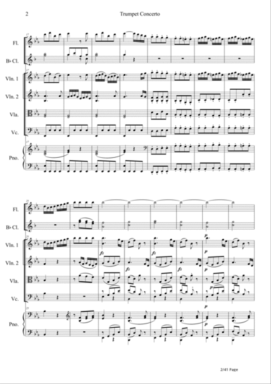 Trumpet Concerto 3. Allegro Orchestra scores gallery preview page 2