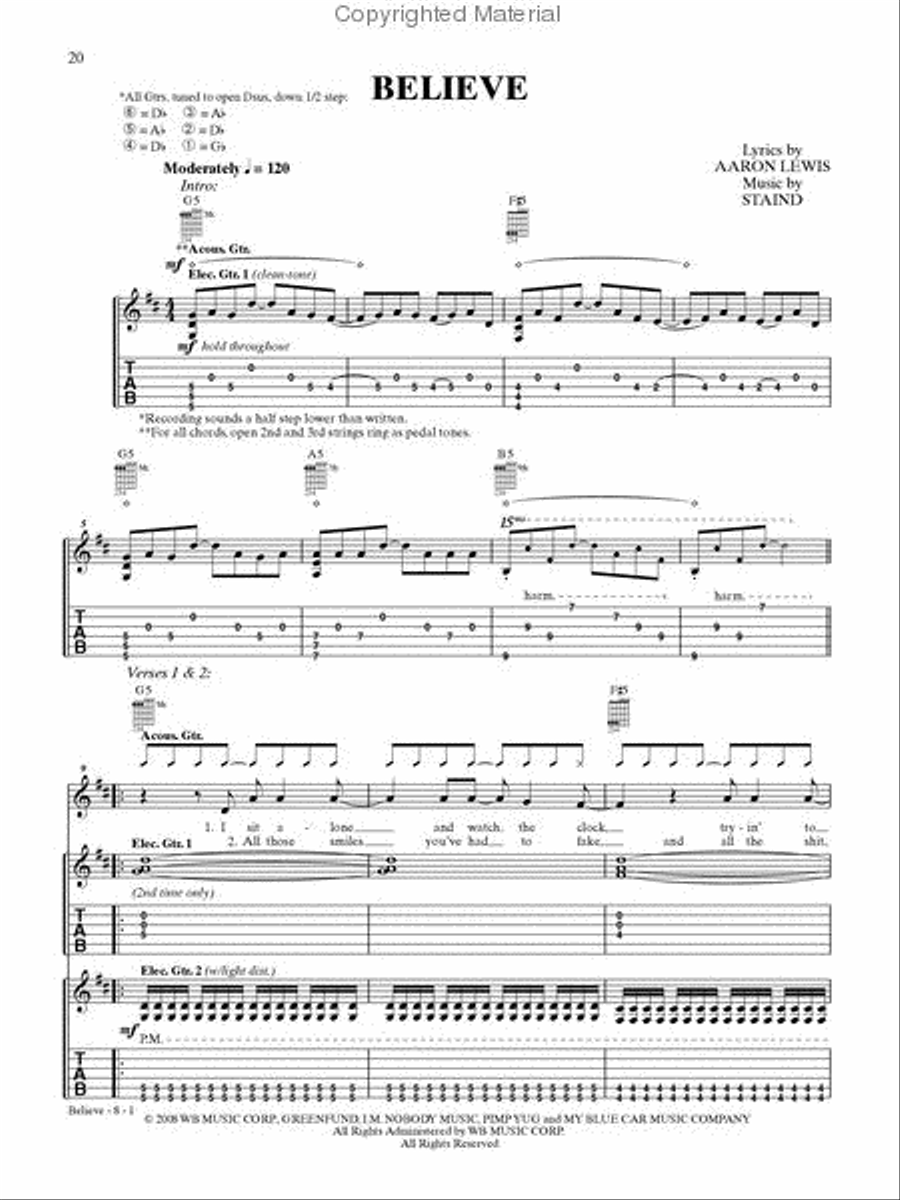 Staind - The Illusion of Progress Electric Guitar scores gallery preview page 2