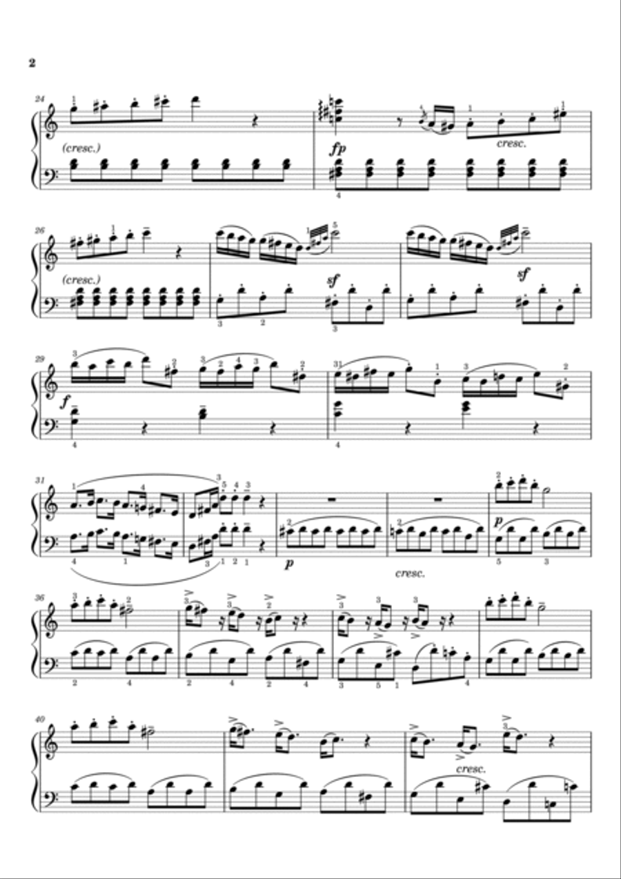 Mozart - Piano Sonata No.7 in C major, K.309/284b - 1st Mov Original With Fingered - For Piano Solo Piano Solo scores gallery preview page 2