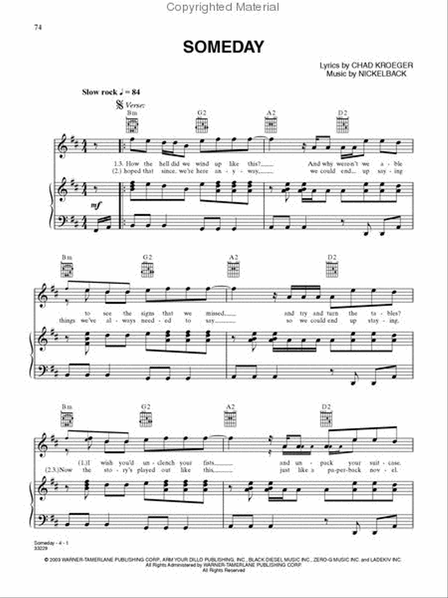 Nickelback - Sheet Music Anthology