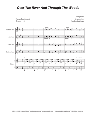 Book cover for Over The River And Through The Woods (Saxophone Quartet and Piano)