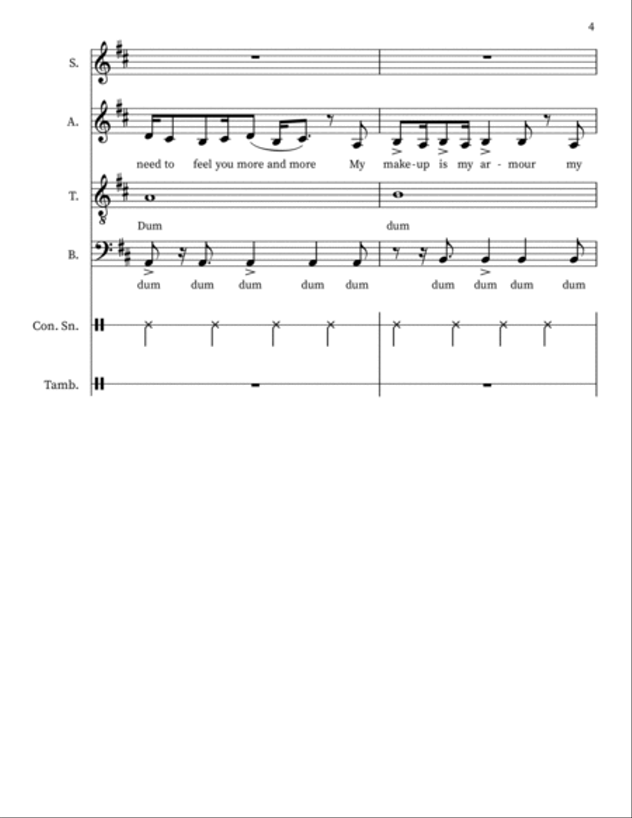 Make-up (ira' Radio Mix) 4-Part scores gallery preview page 4
