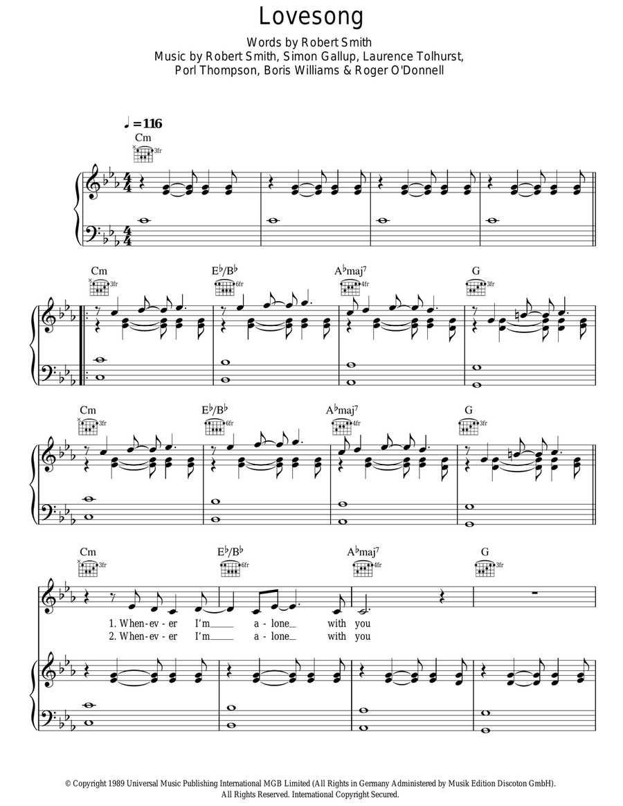 Lovesong Lovesong Acoustic Guitar scores gallery preview page 1