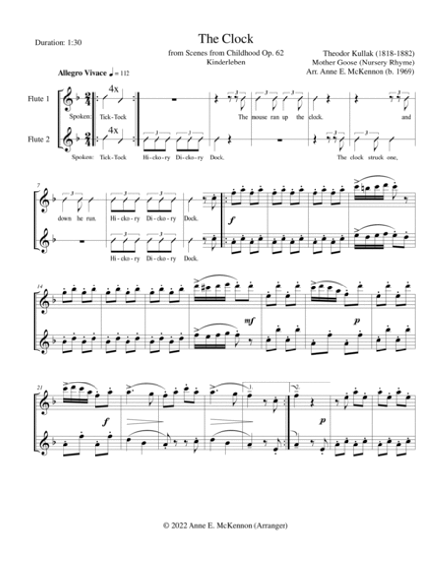 The Clock Flute Duet scores gallery preview page 2