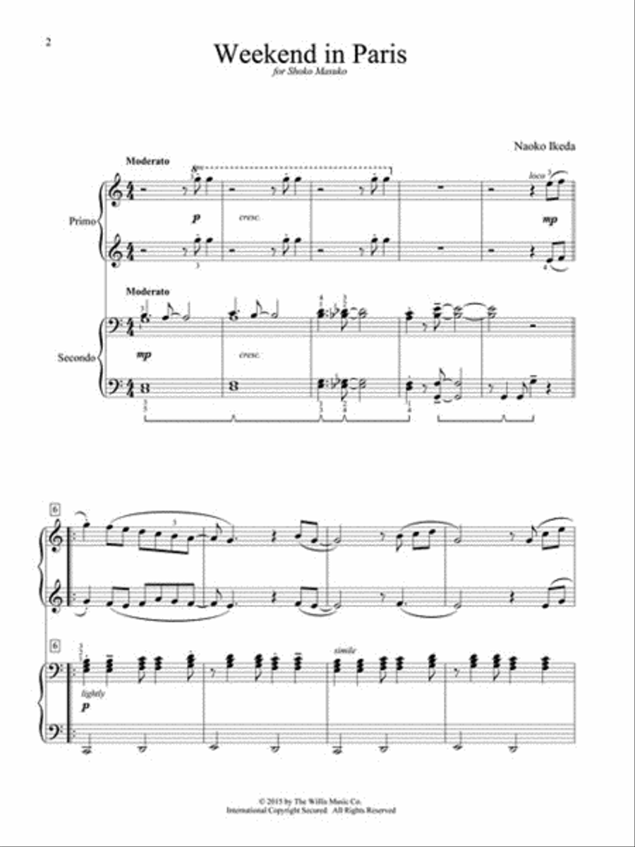 Weekend in Paris Weekend in Paris 1 Piano, 4-Hands scores gallery preview page 2