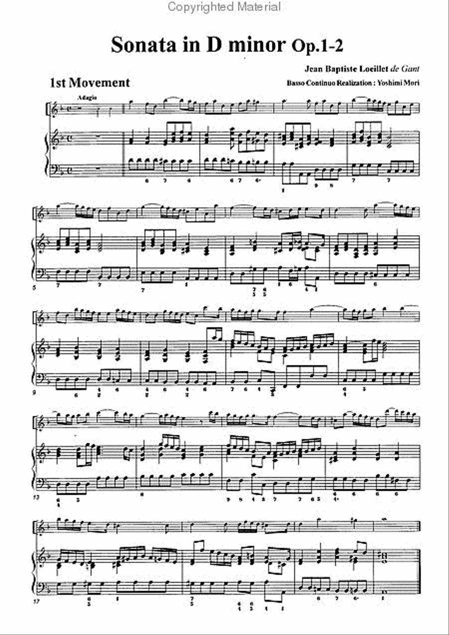 Sonata in D minor, Op. 1-2 Alto Recorder scores gallery preview page 3