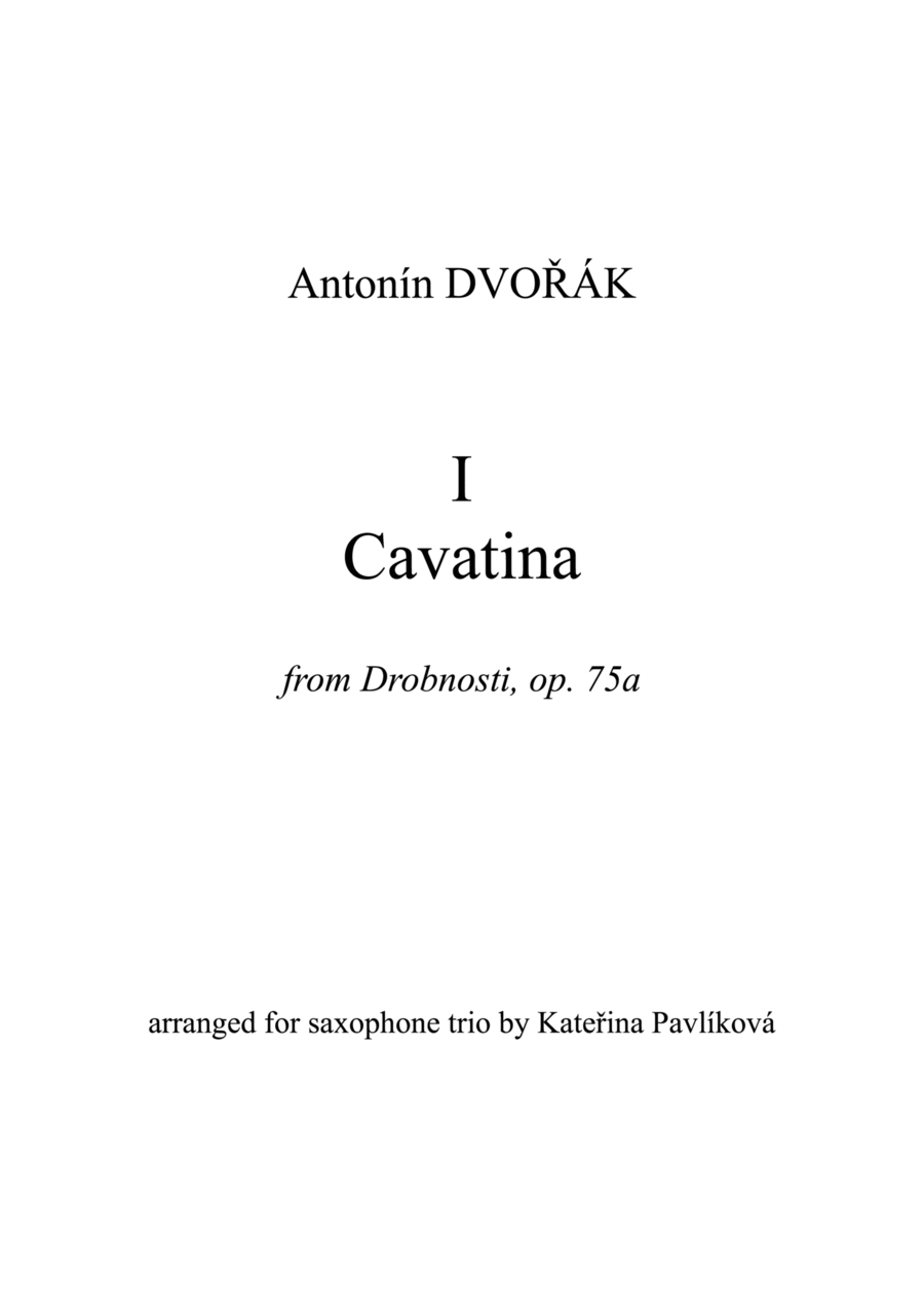 A. Dvořák: I Cavatina (from Drobnosti, op.75a) for Saxophone Trio Woodwind Trio scores gallery preview page 1