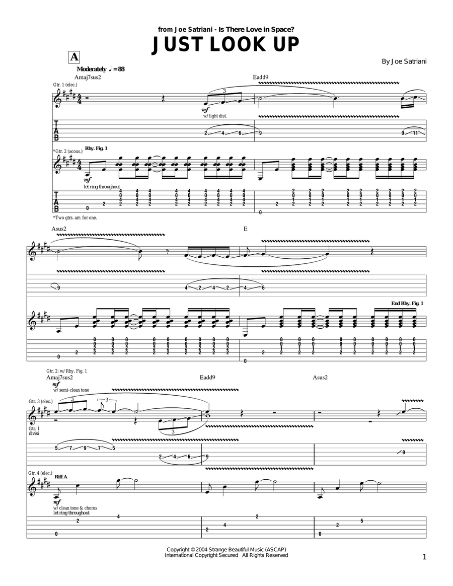 Just Look Up Acoustic Guitar scores gallery preview page 1