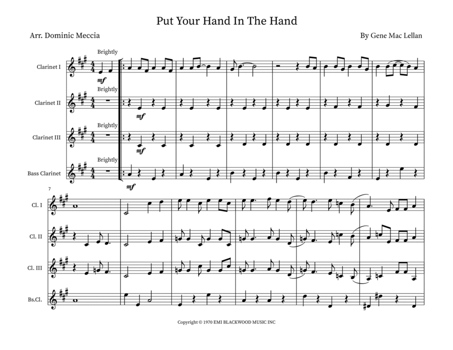 Put Your Hand In The Hand Woodwind Quartet scores gallery preview page 1