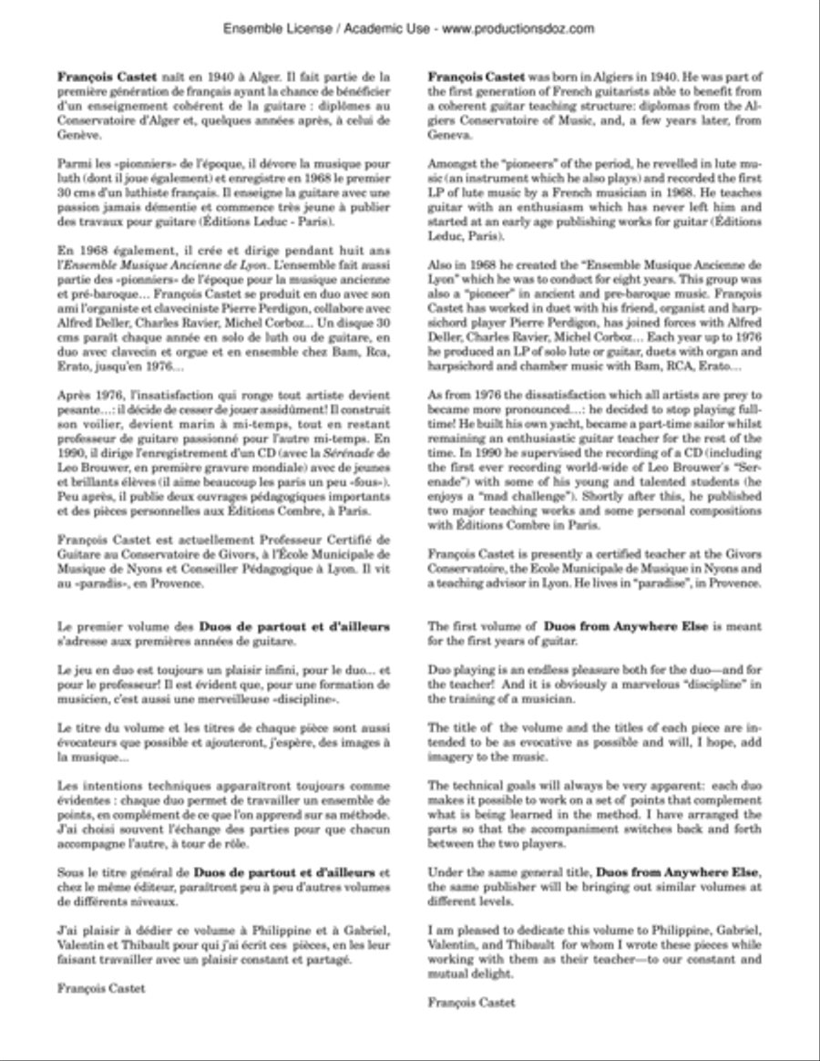 Duos de partout et d'ailleurs, vol. 1 Classical Guitar scores gallery preview page 2