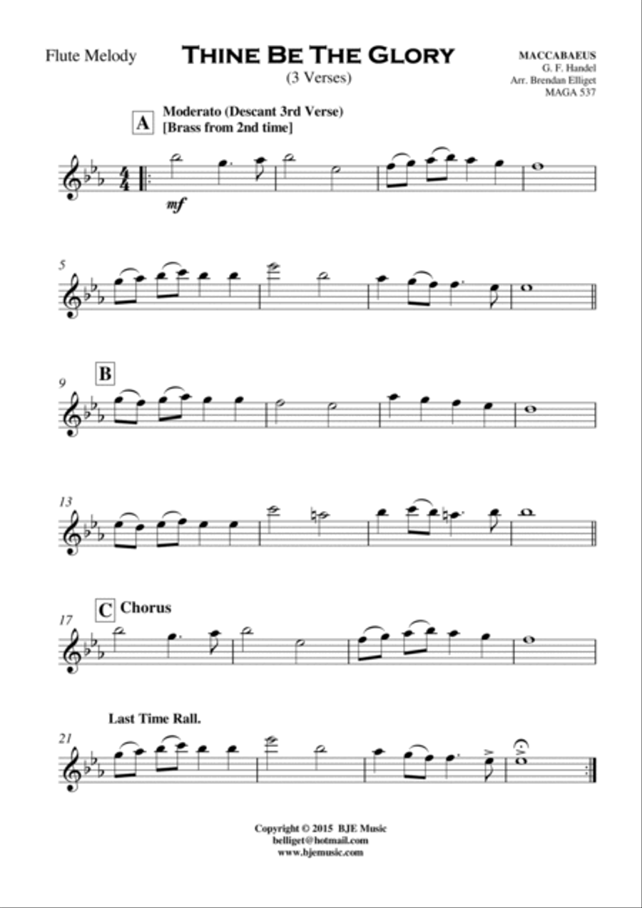 Thine Be The Glory (MACCABEUS) - Full Orchestra/ Concert Band with Optional Piano Concert Band scores gallery preview page 3