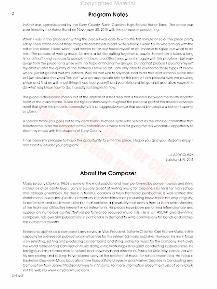 Instinct Concert Band scores gallery preview page 3