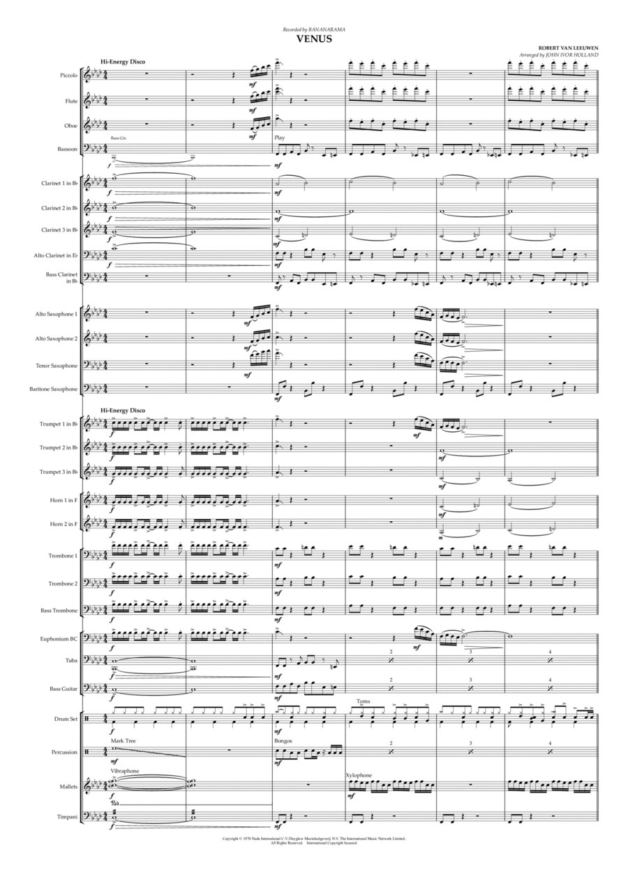 Venus Concert Band scores gallery preview page 1