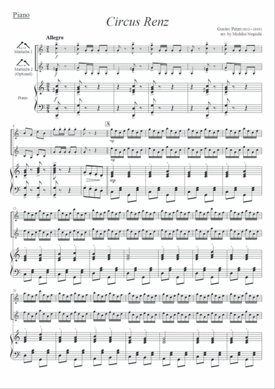 Circus Renz (Zirkus Renz) Percussion Ensemble scores gallery preview page 2