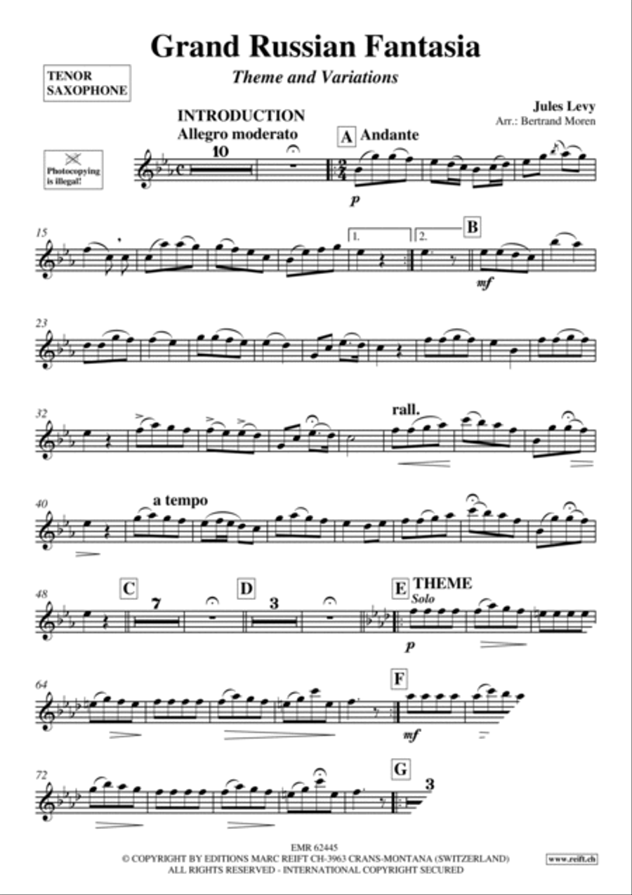 Grand Russian Fantasia Grand Russian Fantasia Tenor Saxophone scores gallery preview page 3
