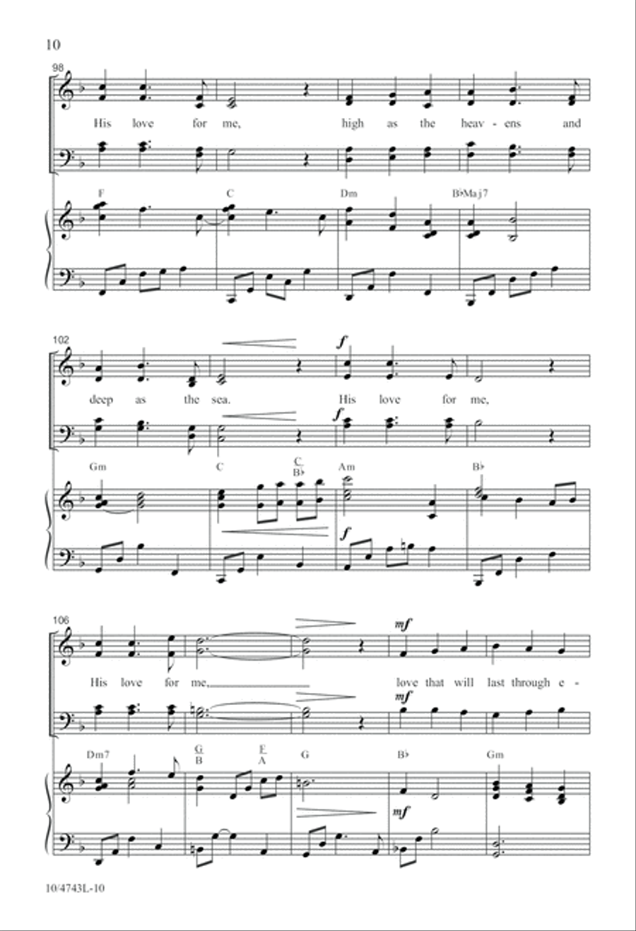 His Love for Me 4-Part scores gallery preview page 10