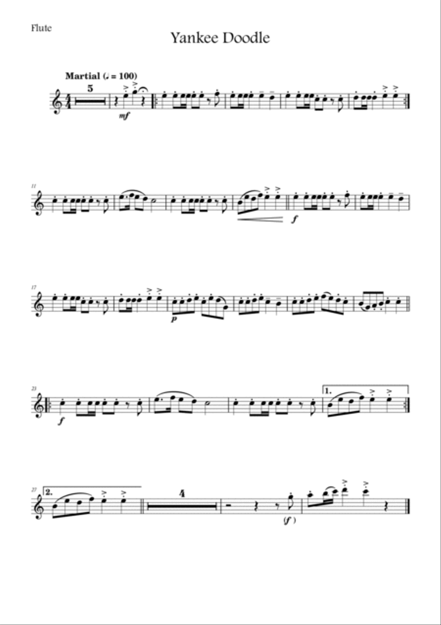 Yankee Doodle Woodwind Quartet scores gallery preview page 4