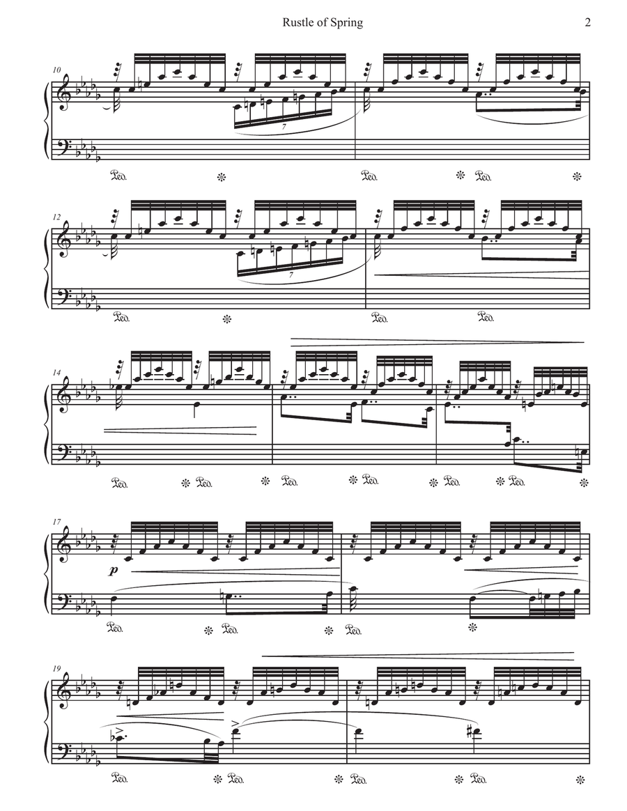 RUSTLE OF SPRING (Frülingsrauchen Op. 32 No.3) by CHRISTIAN SINDING - PIANO SOLO Piano Solo scores gallery preview page 5
