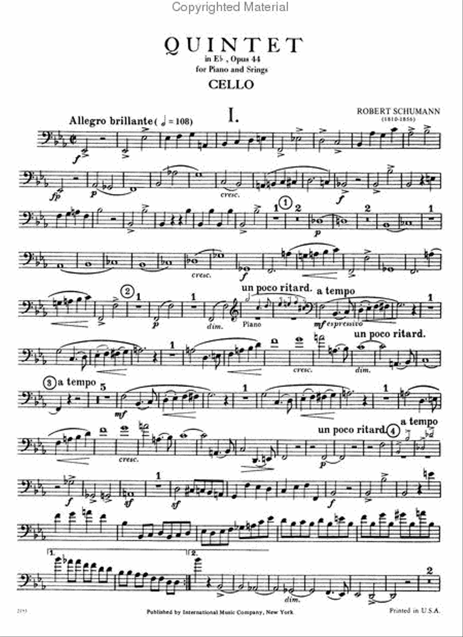 Quintet In E Flat Major, Opus 44