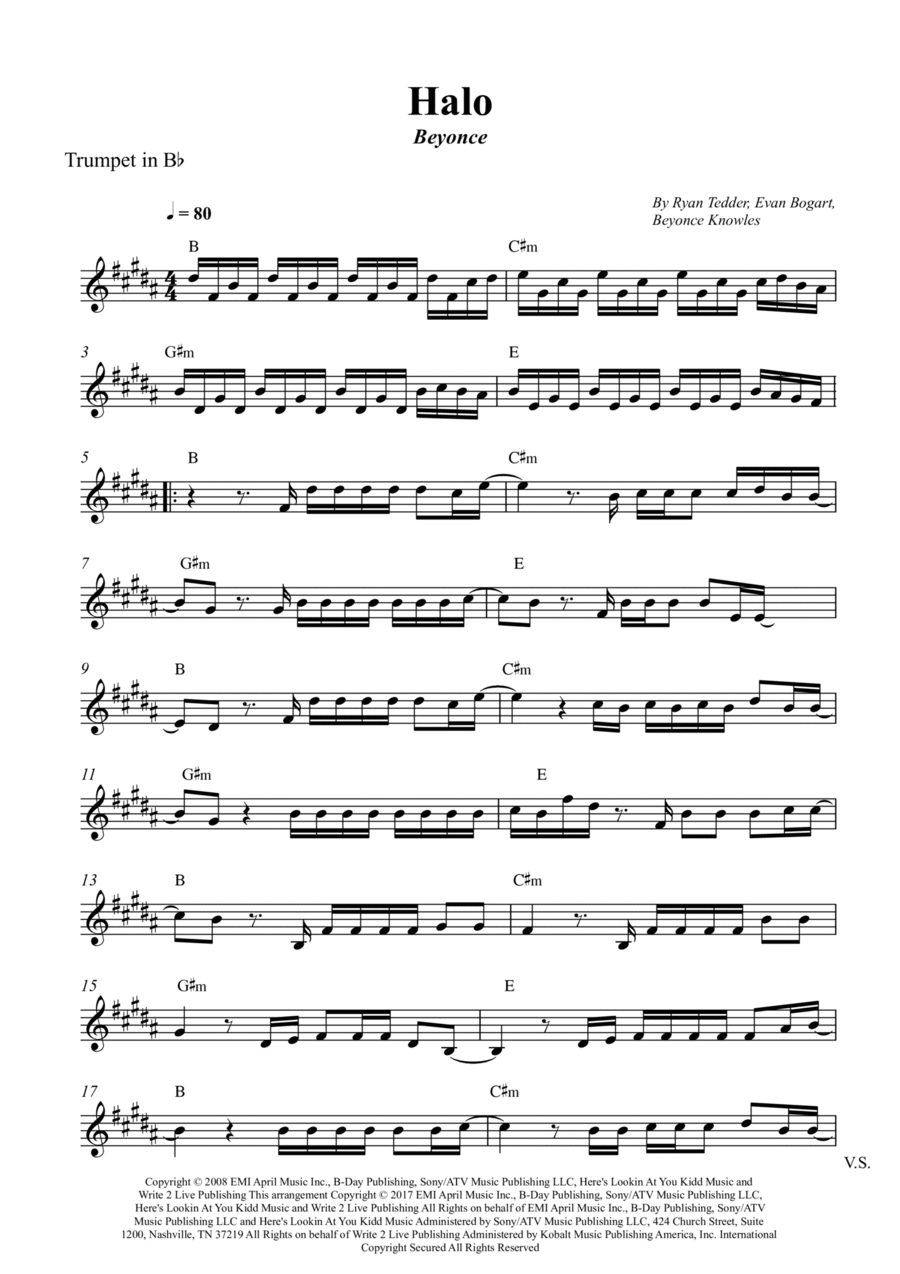 Halo B-Flat Trumpet scores gallery preview page 1