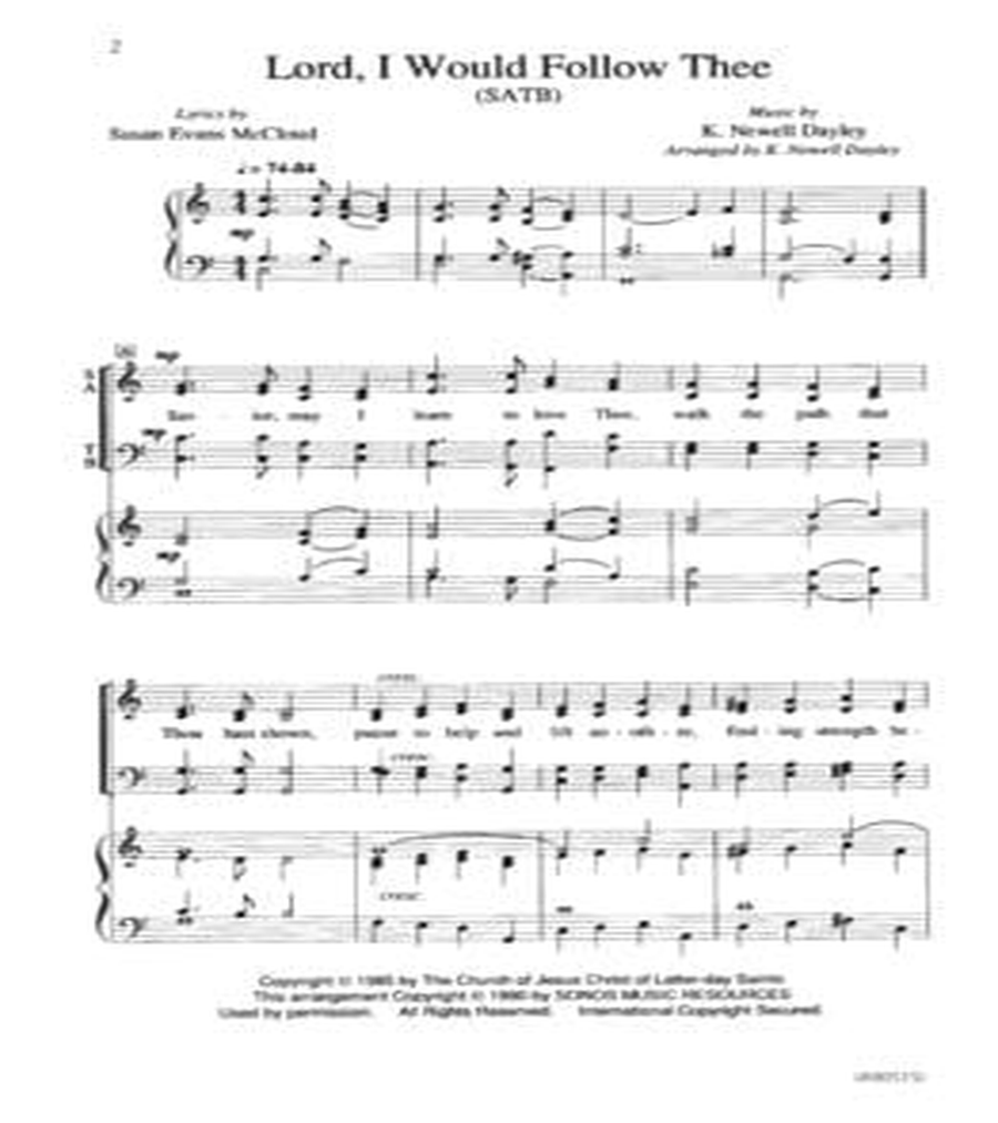 Lord I Would Follow Thee - SATB 4-Part scores gallery preview page 2