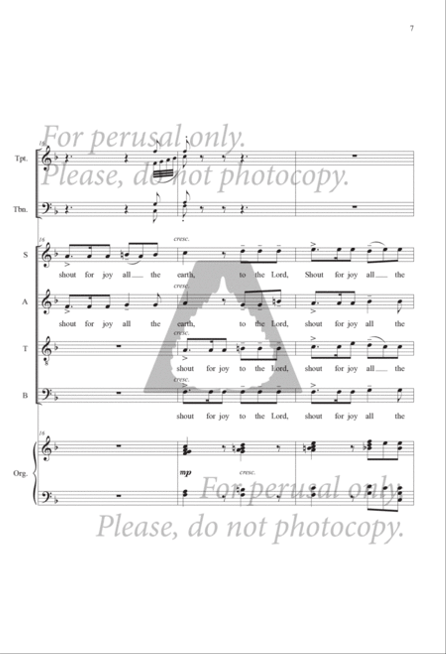 Shout for Joy to the World (Brass Full Score) Choir scores gallery preview page 8