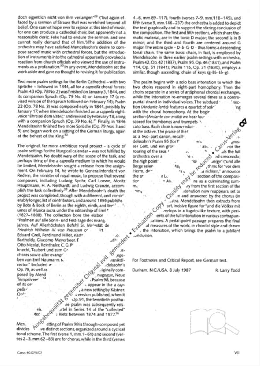 Psalm 98 (Der 98. Psalm) 4-Part scores gallery preview page 8