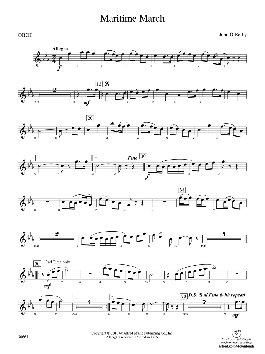 Maritime March: Oboe