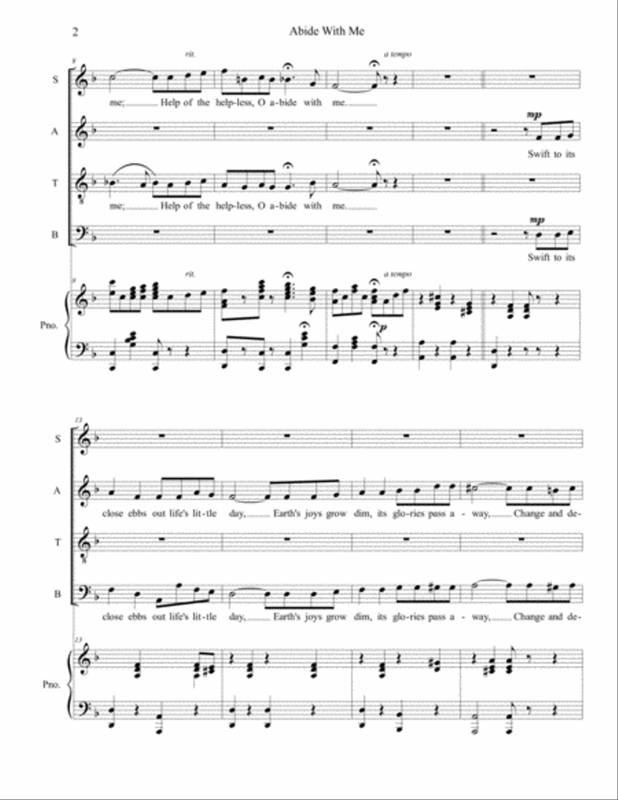 Abide With Me 4-Part scores gallery preview page 2