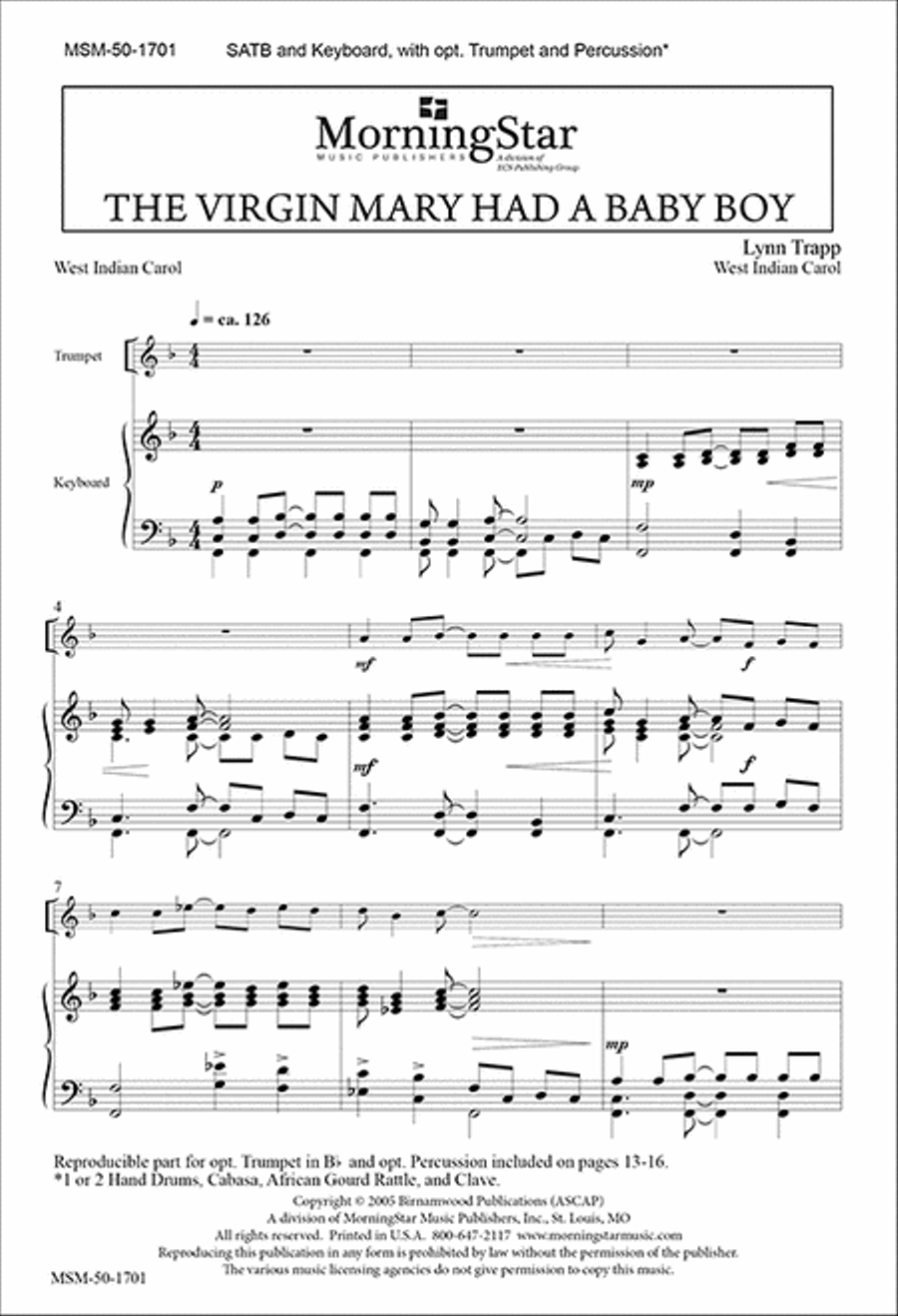 The Virgin Mary Had a Baby Boy 4-Part scores gallery preview page 1
