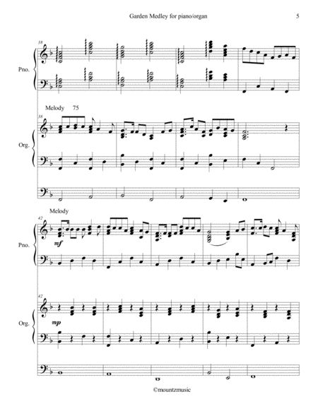 A Garden Medley piano/organ duet image number null