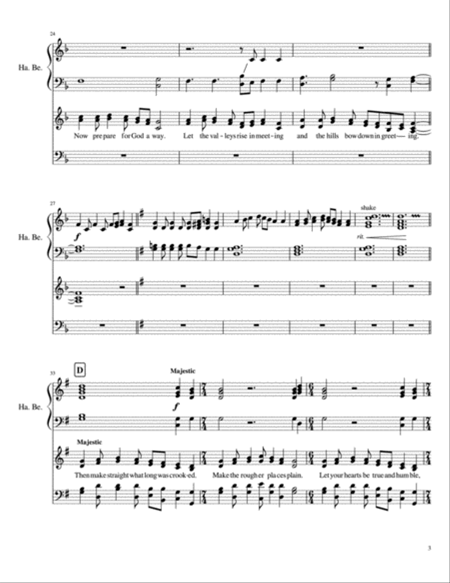 Isaiah 40 (Comfort, Comfort Now My People) 4-Part scores gallery preview page 3