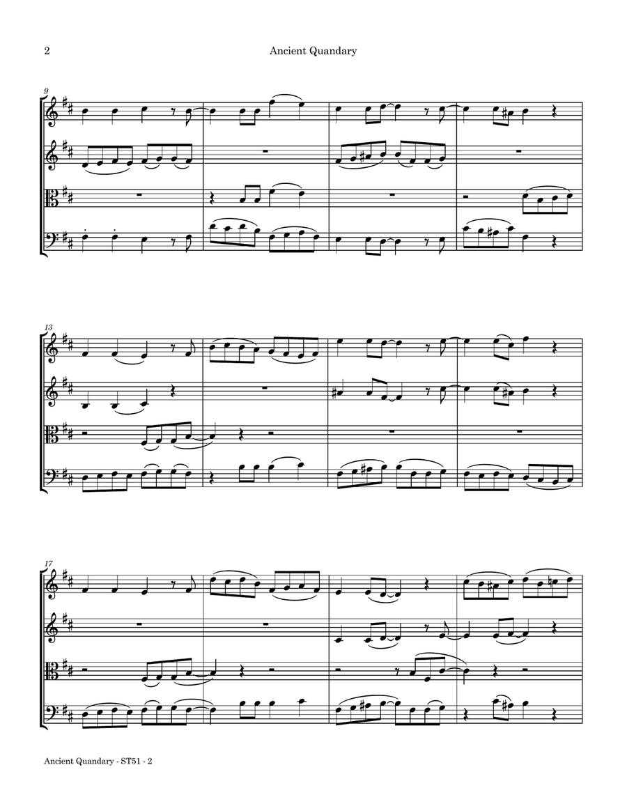 Ancient Quandary String Quartet scores gallery preview page 4