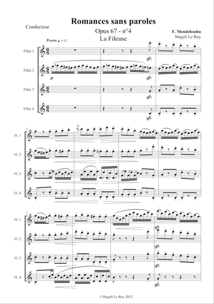 La fileuse La fileuse Small Ensemble scores gallery preview page 1