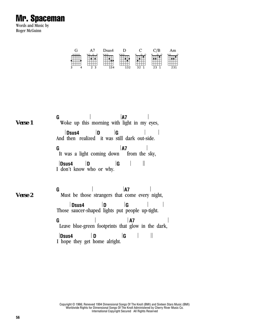Mr. Spaceman Acoustic Guitar scores gallery preview page 1