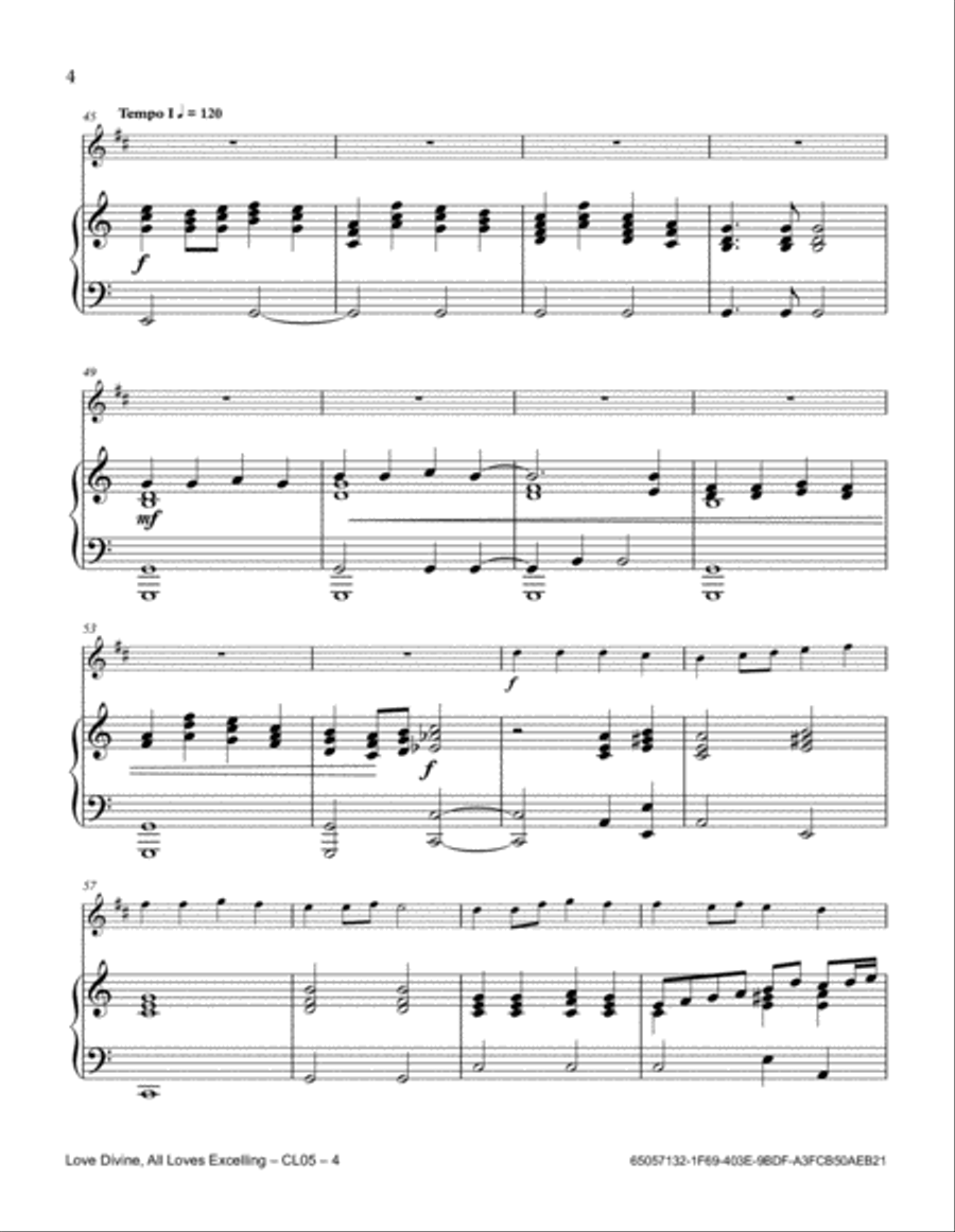 Love Divine, All Loves Excelling Clarinet Solo scores gallery preview page 4