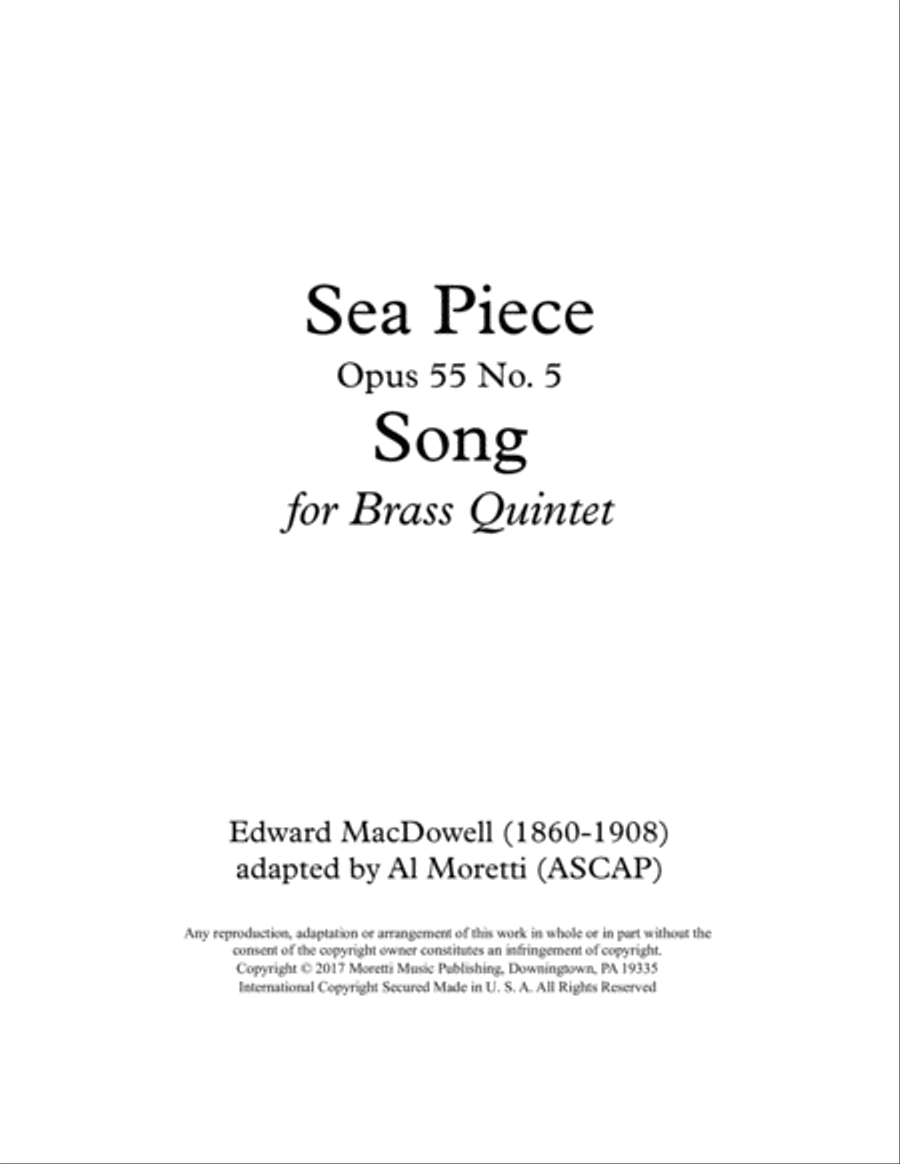 Sea Piece Opus 55 no. 5 Song Brass Ensemble scores gallery preview page 1