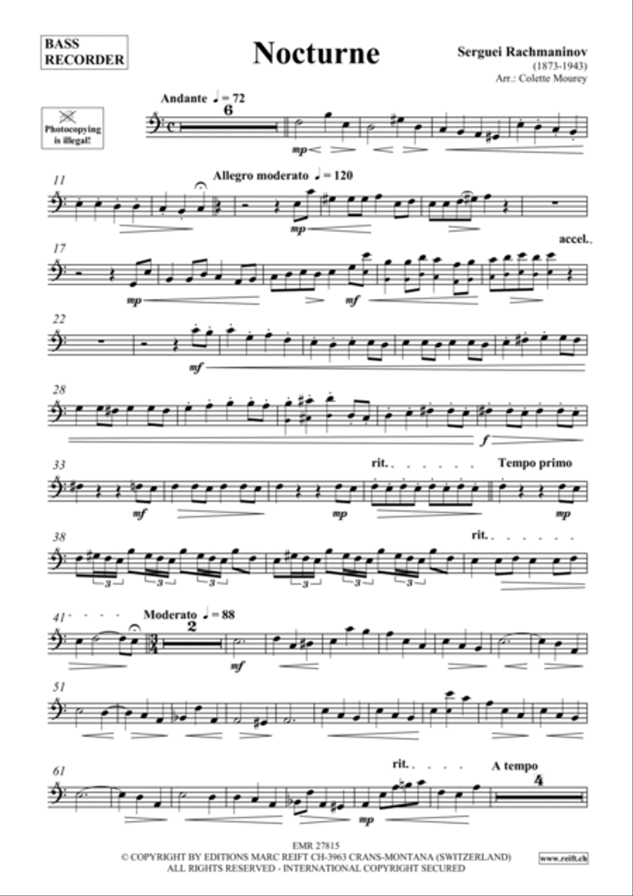 Nocturne Bass Recorder scores gallery preview page 2